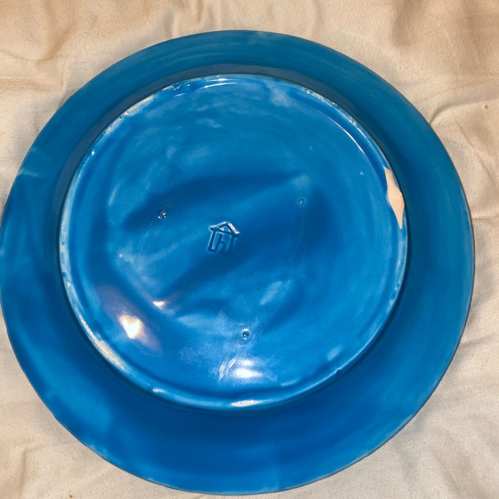 Hand painted clay peace sign plate - Picture 3 of 5